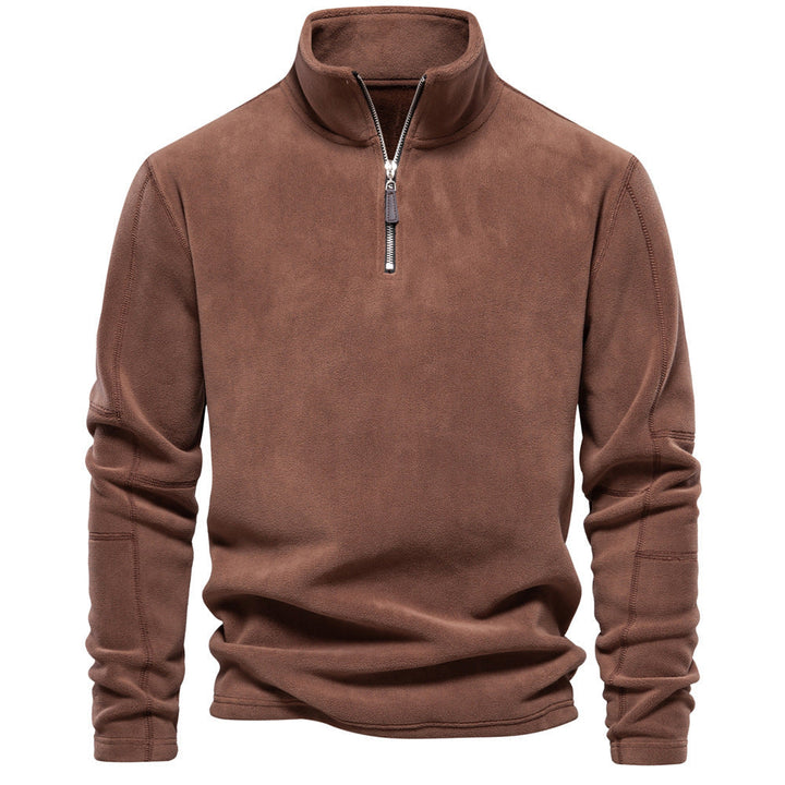 Comfortabele mannen fleece trui, perfect voor warmte en stijl in de winter. Casual herenmode, nieuwe collectie.