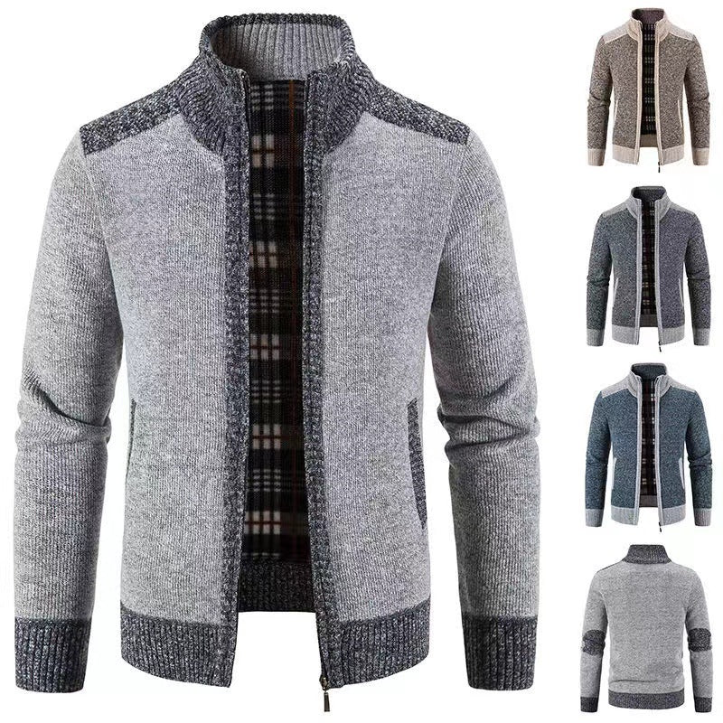 Luxe herenvest met een fijne ribstructuur en kraag, voor een verfijnde uitstraling.