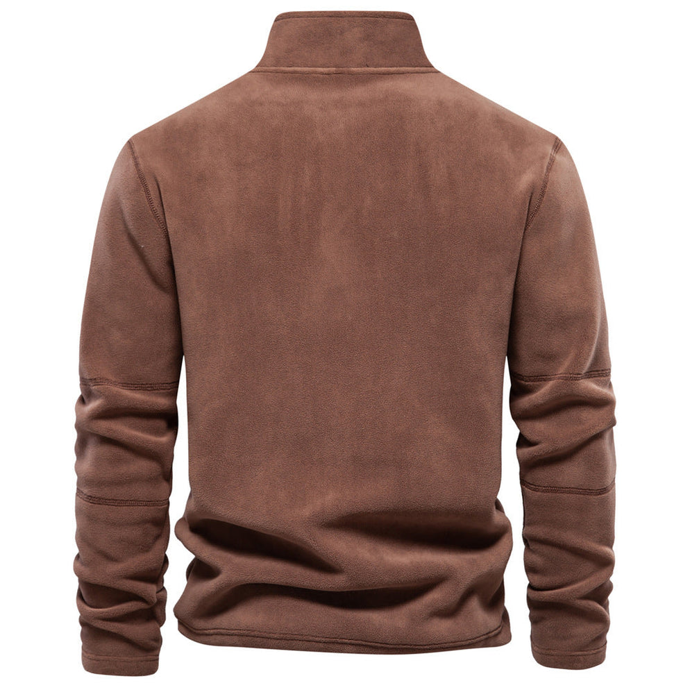 Stijlvolle casual fleece trui voor mannen, combineert warmte met moderne winter mode trends. Comfortabel & basic.