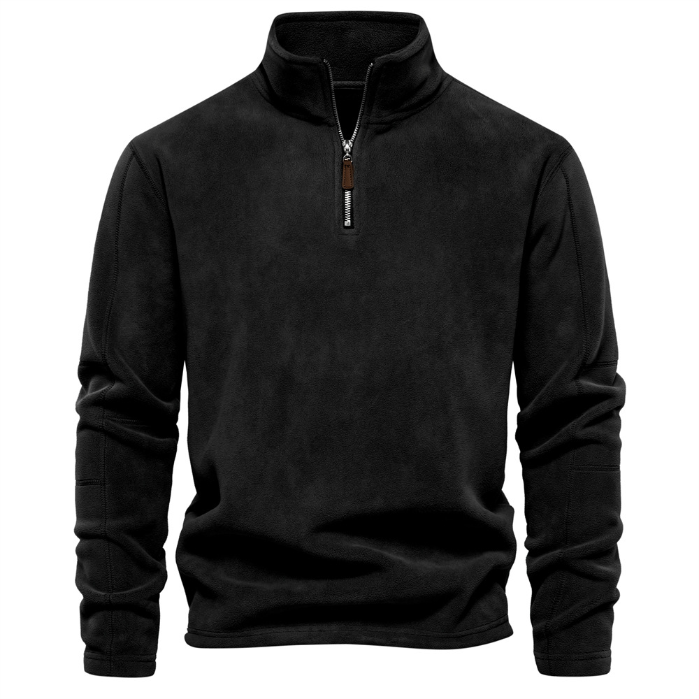 Herenmode: comfortabele en warme winter trui met ritskraag voor een casual uitstraling.