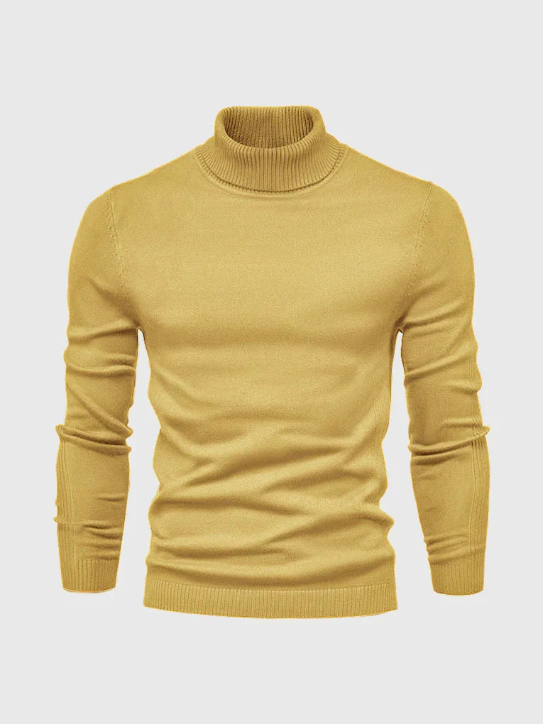 Blauwe heren coltrui, ideale trui voor winterse elegantie en comfort.