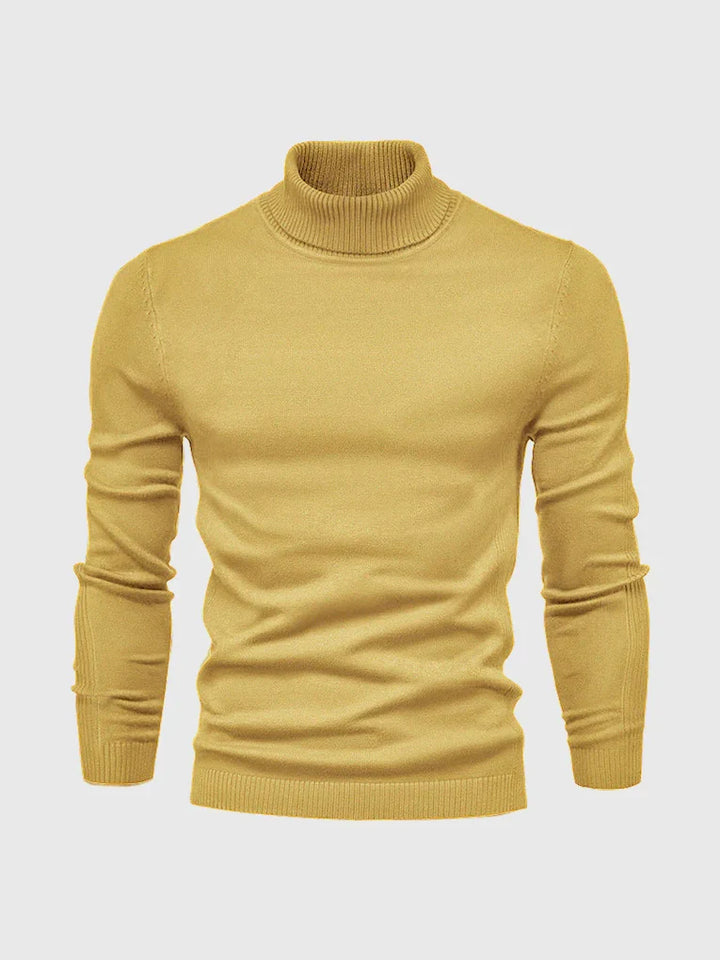 Blauwe heren coltrui, ideale trui voor winterse elegantie en comfort.