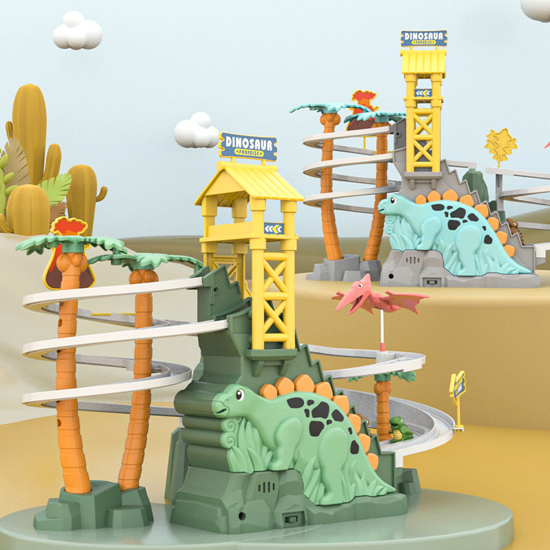 Kinder dinosaurus springtrampoline met veiligheidsnet, ideaal voor actief speelplezier binnen en buiten.