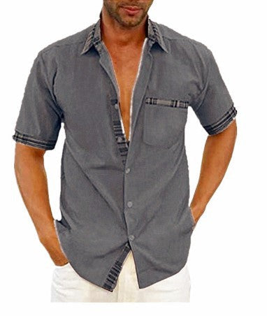 Luchtig heren overhemd, comfortabel voor zomer en lente, stijlvolle casual mode voor mannen.