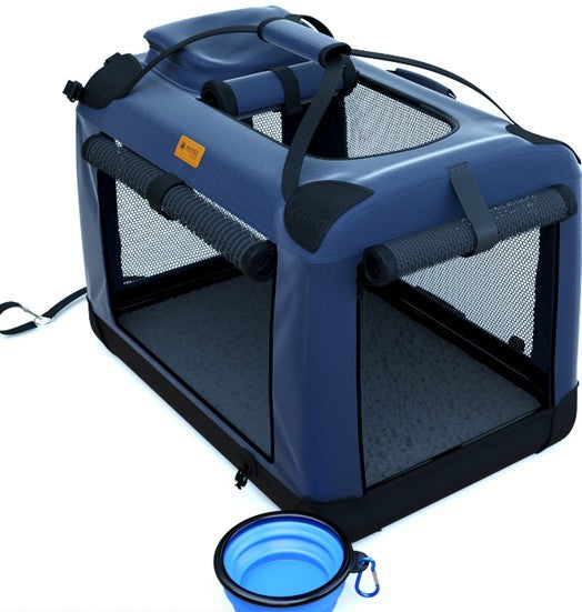 Praktische opvouwbare huisdier transporttas voor katten en honden, veilig en comfortabel. Ideaal voor onderweg.