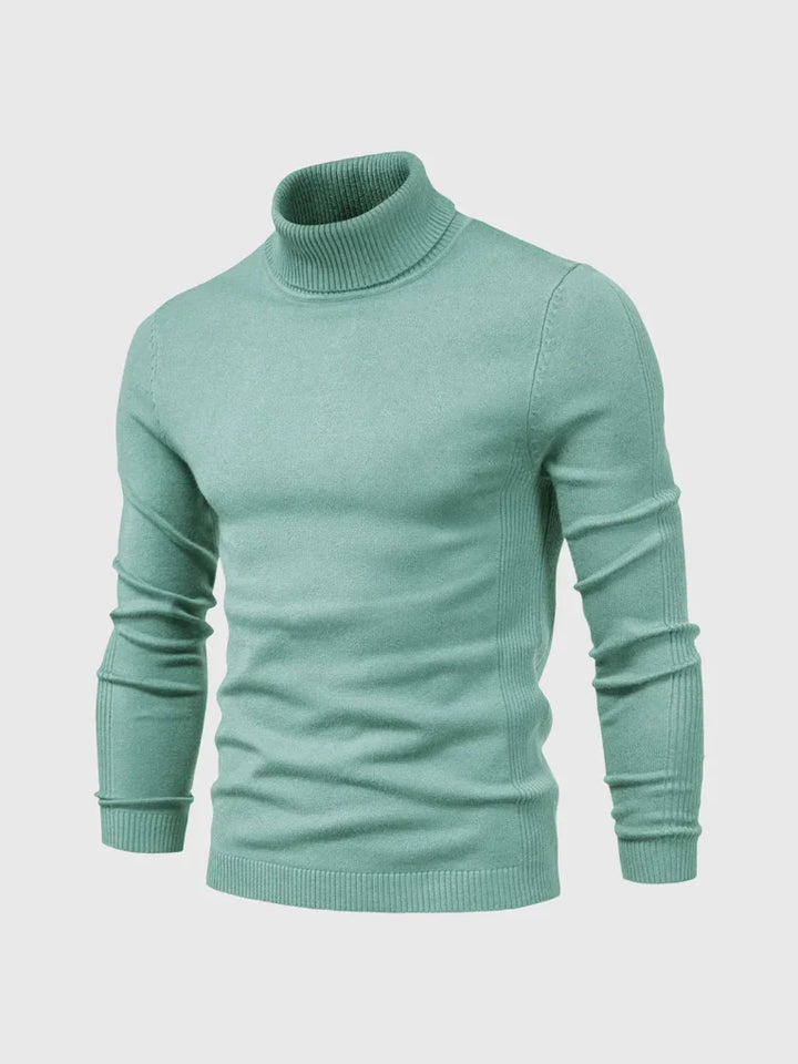 Stijlvolle zwarte heren coltrui van ademend katoen, perfect voor gelaagde outfits.