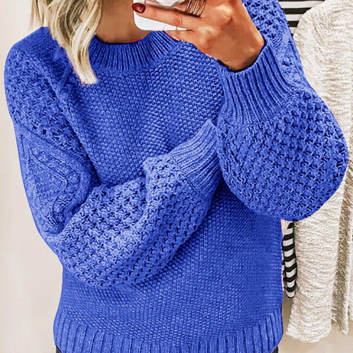 Comfortabele casual dames trui, elegant gebreid design. Perfecte warme winter kleding voor vrouwen.