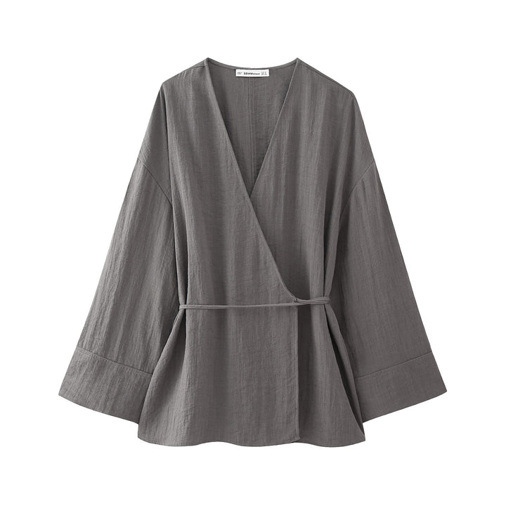 Comfortabele dames kimono set, veelzijdig tweedelig design, ideaal voor een elegante zomerse look.