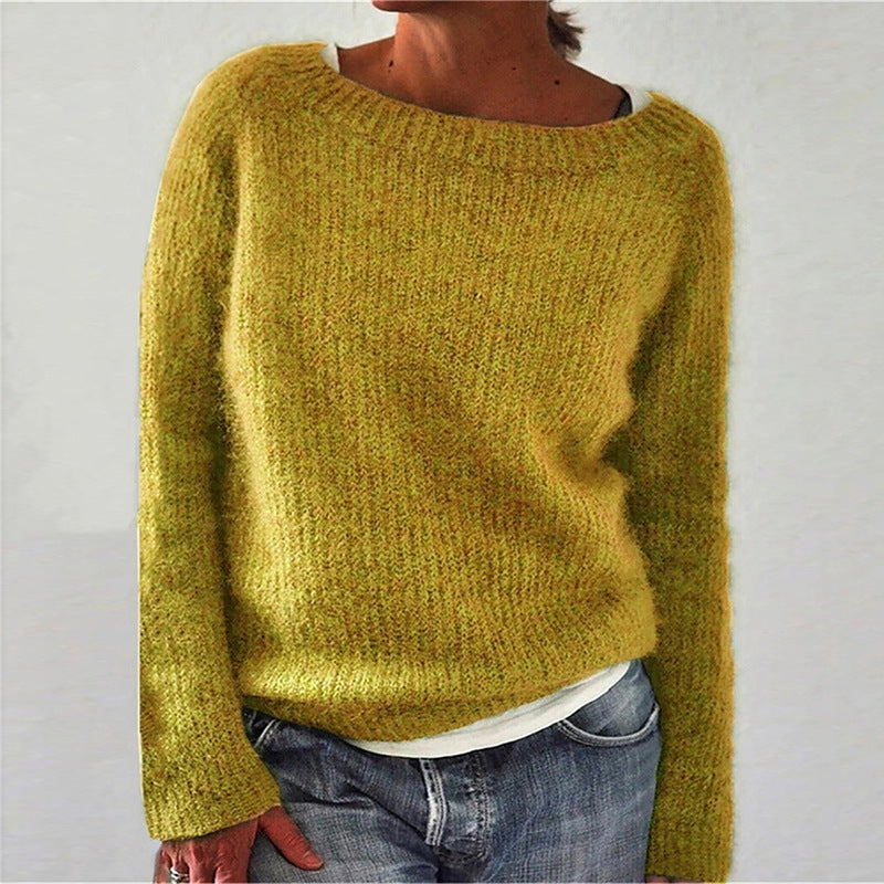 Elegante dames trui, veelzijdig en gebreid. Ideaal voor comfortabele wintermode.