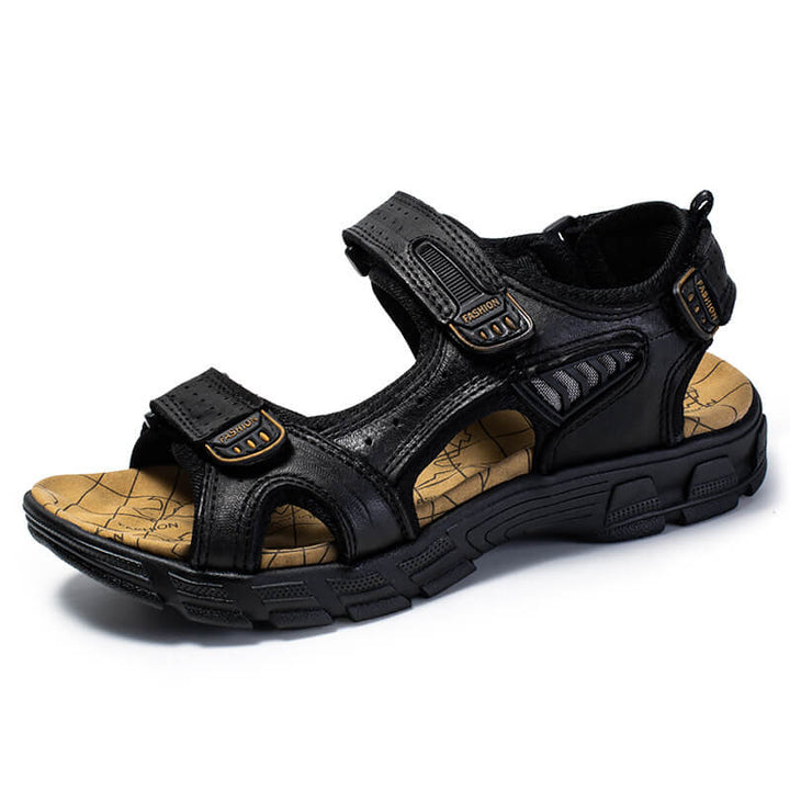 Stijlvolle zwarte orthopedische sandalen voor zowel heren als dames. Ideaal voor strand en stad.