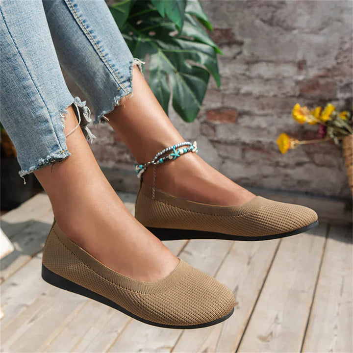 Dames comfort schoenen: orthopedische ballerina's met traagschuim en extra voetboog ondersteuning.