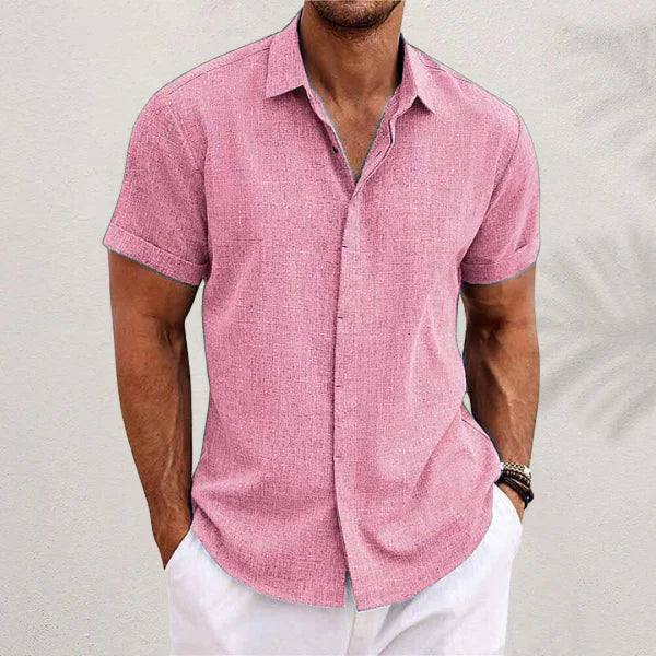 Trendy heren overhemd met korte mouwen, perfect voor zomerse casual outfits. Ademend en comfortabel voor elke dag.