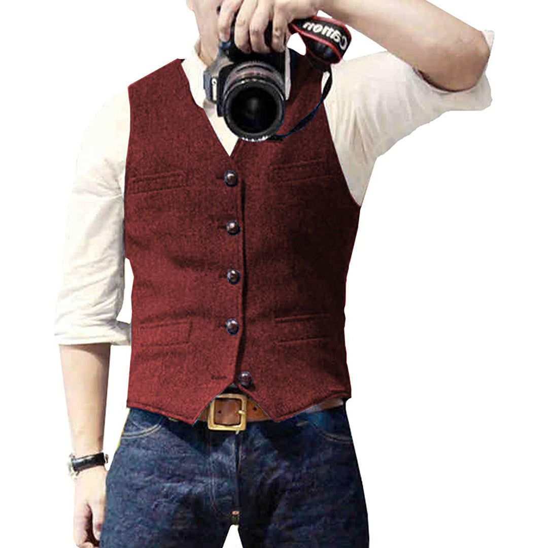 Heren gilet in een zakelijke setting, een formeel en comfortabel kledingstuk voor de moderne man.