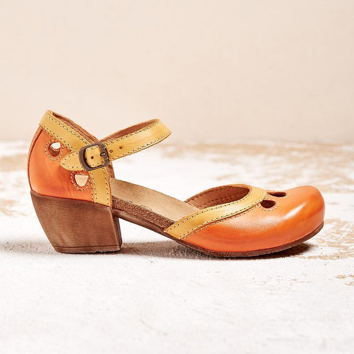Comfortabele dames open teen sandalen Sophia met stabiele blokhak en verstelbare enkelriem voor zomer.