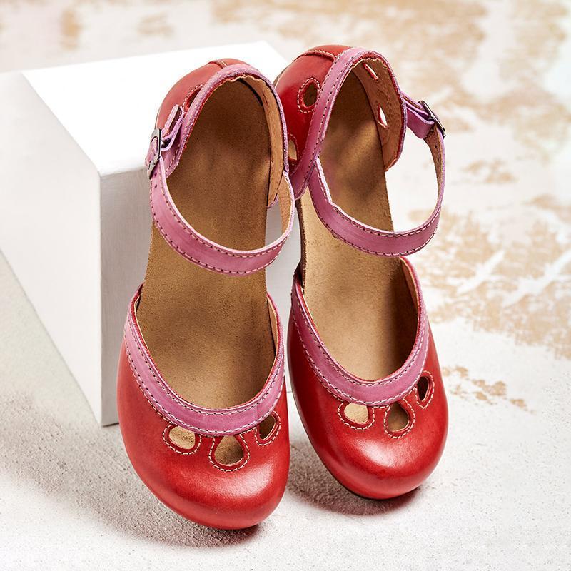 Chique Sophia dames sandalen met open teen, comfortabele middelhoge blokhak en verstelbare band.