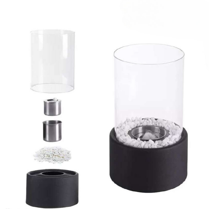 Lumora olielamp: klassiek design, open vlam, duurzame interieur verlichting van metaal/glas.