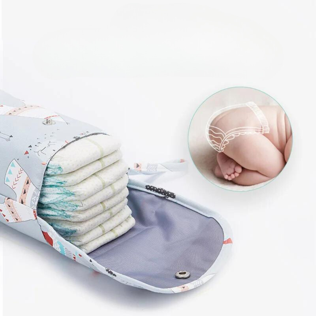 Compacte waterdichte reistas voor babybenodigdheden, perfect voor ouders met kinderen onderweg.