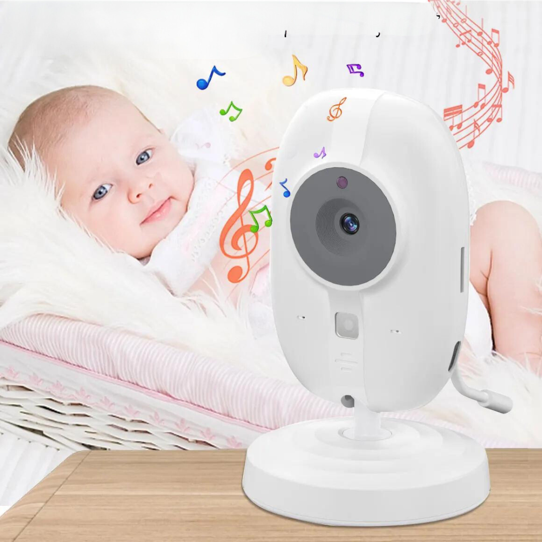 Compacte draadloze babyfoon, makkelijk te plaatsen en te verplaatsen voor flexibele babybewaking.