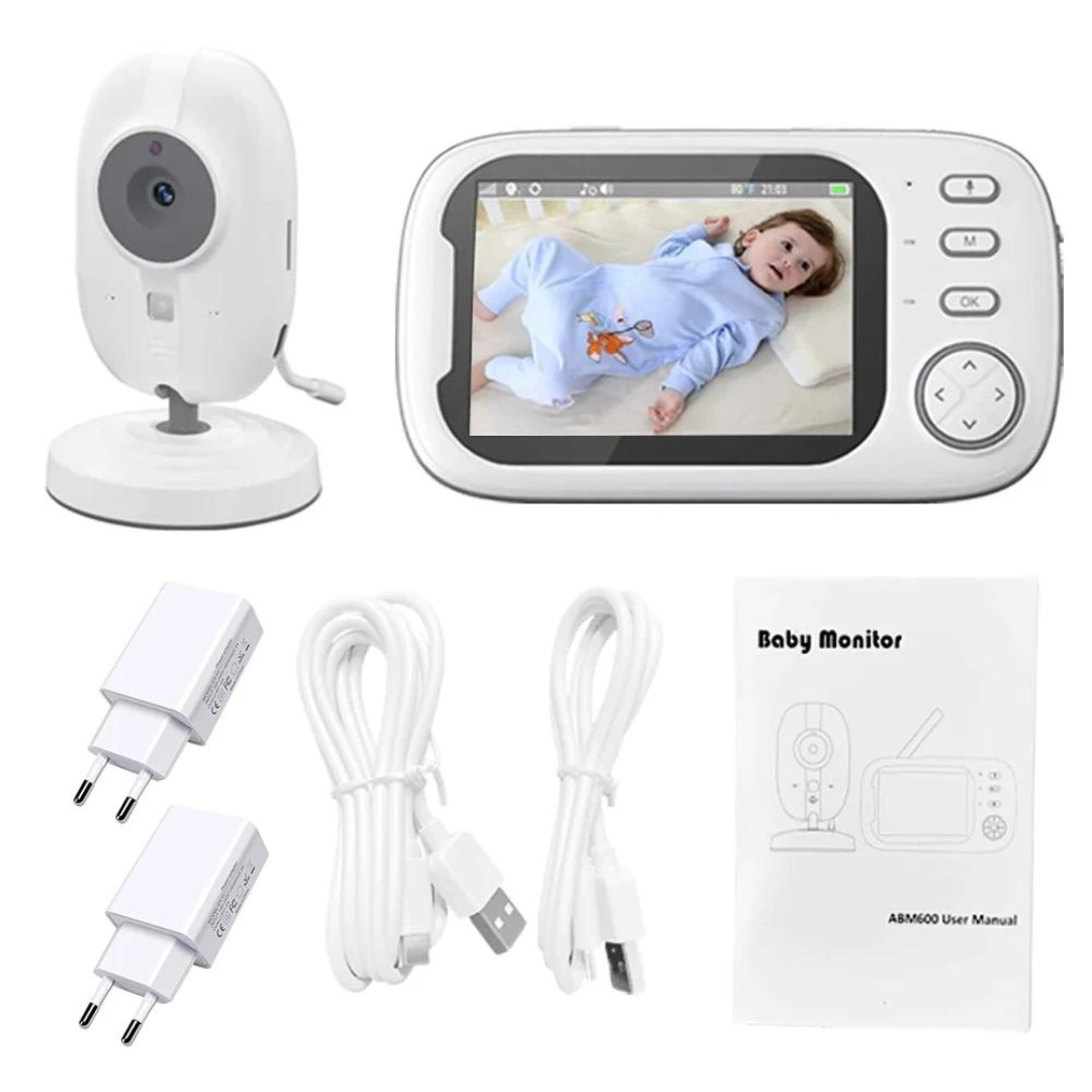 Het scherm van de babymonitor toont de actuele kamertemperatuur; comfort voor de baby.