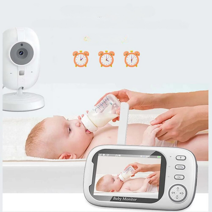 Babyfoon camera met infrarood nachtzicht lens, zorgt voor duidelijke bewaking van je baby, ook in het donker.