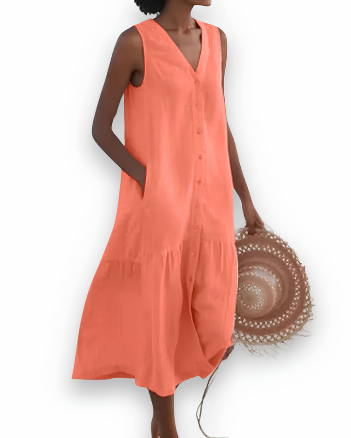 Luchtige en comfortabele dames midi-jurk, een must-have zomerjurk voor elke vrouw.