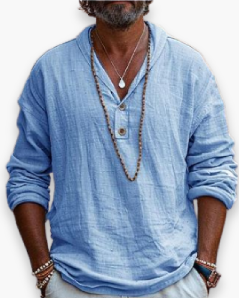 Heren luchtig overhemd, ideaal voor warme dagen. Ademend en comfortabel, perfecte zomerse casual look.