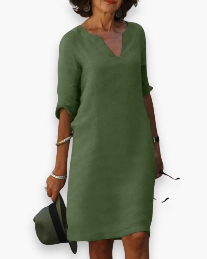 Comfortabele damesjurk, perfecte casual stijl zomerjurk met halflange mouwen voor warme dagen.