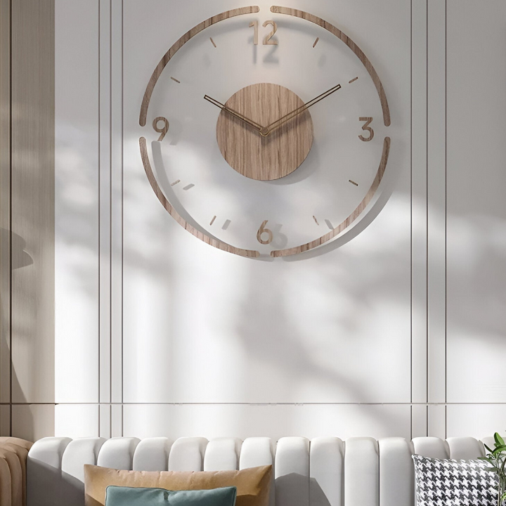 Prachtige stille wandklok; een luxe en stijlvolle tijdweergave voor uw kantoor of hal.