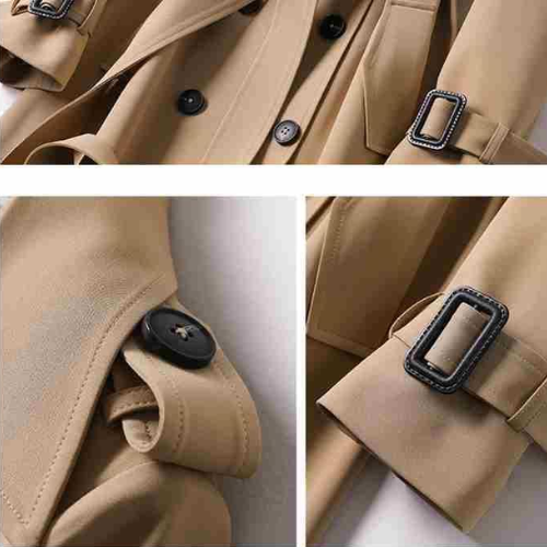 Dubbelbreasted dames trenchcoat, een veelzijdige en modieuze lentejas, essentieel voor vrouwenmode.
