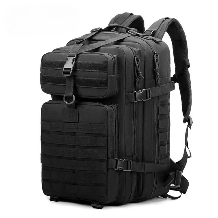 Gedetailleerde weergave van de duurzame, waterdichte stof van de 30L unisex rugzak. Klaar voor avontuur.