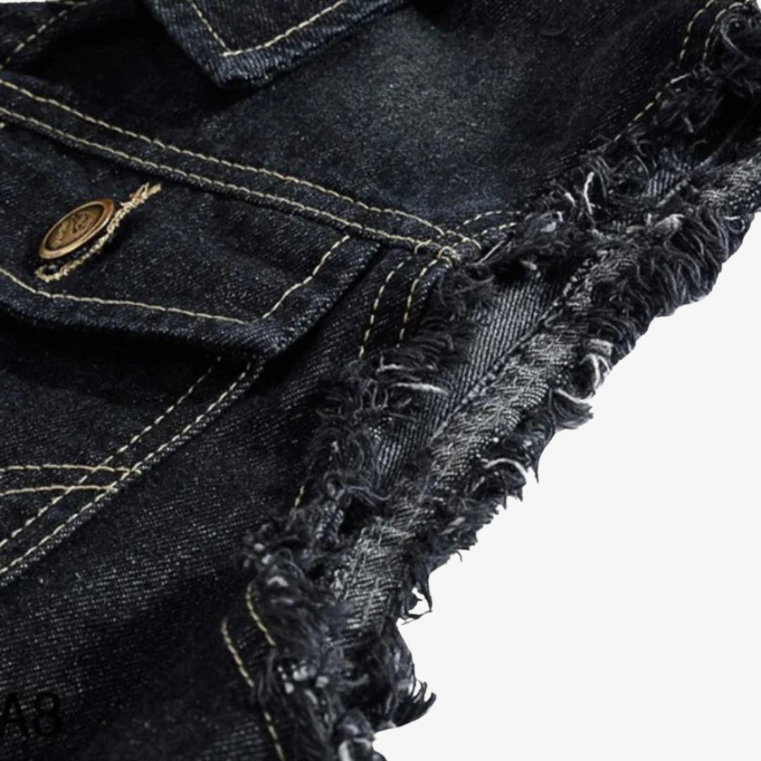 Mannen mouwloos denim vest Hoymans. Stijlvol spijkerjasje zonder mouwen voor een veelzijdige casual herfst/winter outfit.