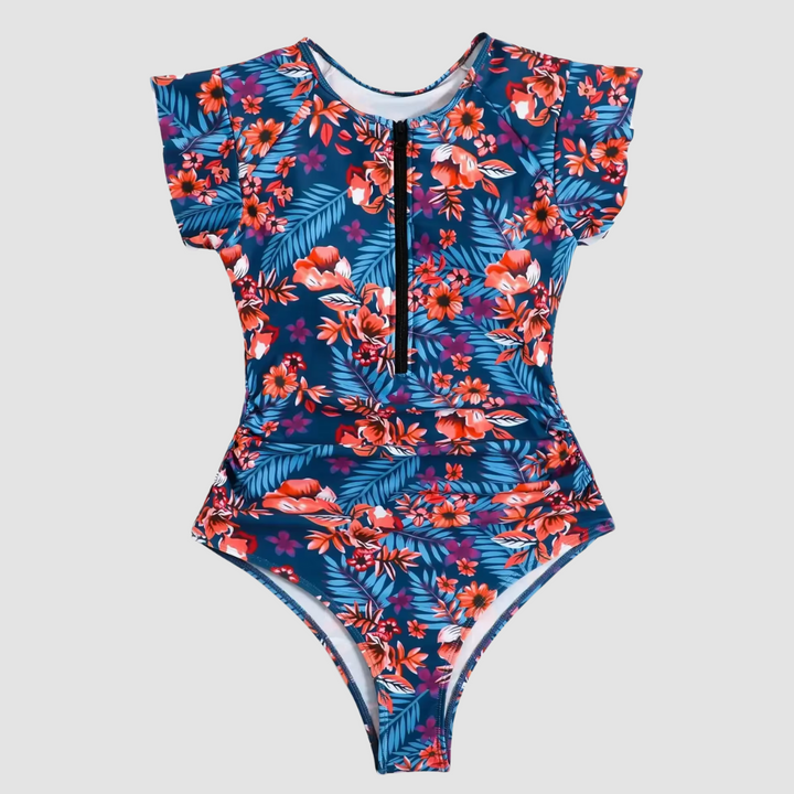 Nieuwste dames camouflage bandeau zwempak, met ritssluiting, trendy en comfortabele zwemkleding.