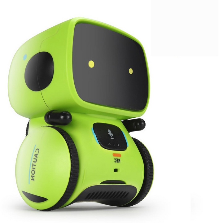 Deze interactieve robot leert kinderen spelenderwijs zingen, dansen en praten; een boeiend educatief hulpmiddel.