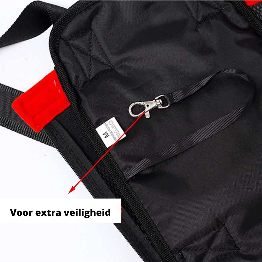 Veilige draagzak voor huisdieren; perfect voor puppy's en kleine honden tijdens uitstapjes.
