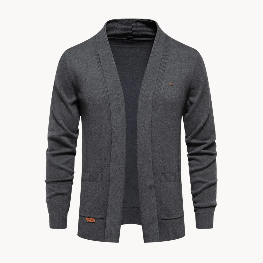 Stijlvol heren open vest met V-hals, perfect voor gelaagde outfits en een trendy herfstmode statement.