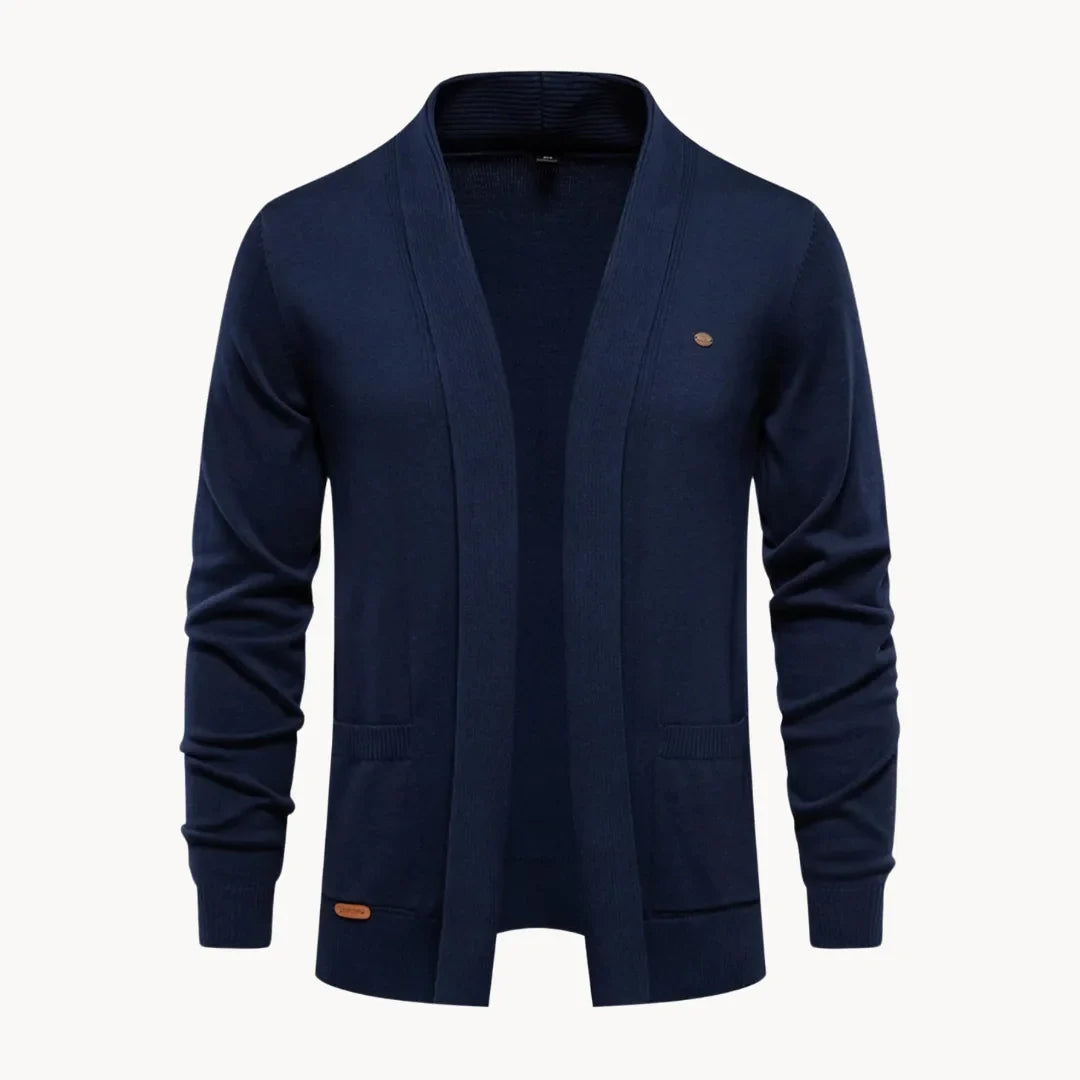 Comfortabel heren open cardigan met V-hals, lange mouwen en een modieuze casual uitstraling voor de herfst.