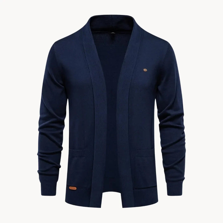 Comfortabel heren open cardigan met V-hals, lange mouwen en een modieuze casual uitstraling voor de herfst.