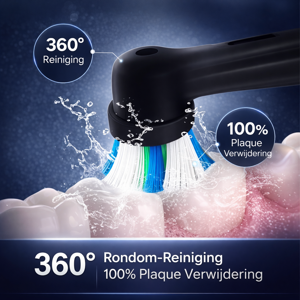 Zwarte Oral-B iO tandenborstelkopjes, perfect voor een stijlvolle badkamer en effectieve tandreiniging. Compatibel met iO.