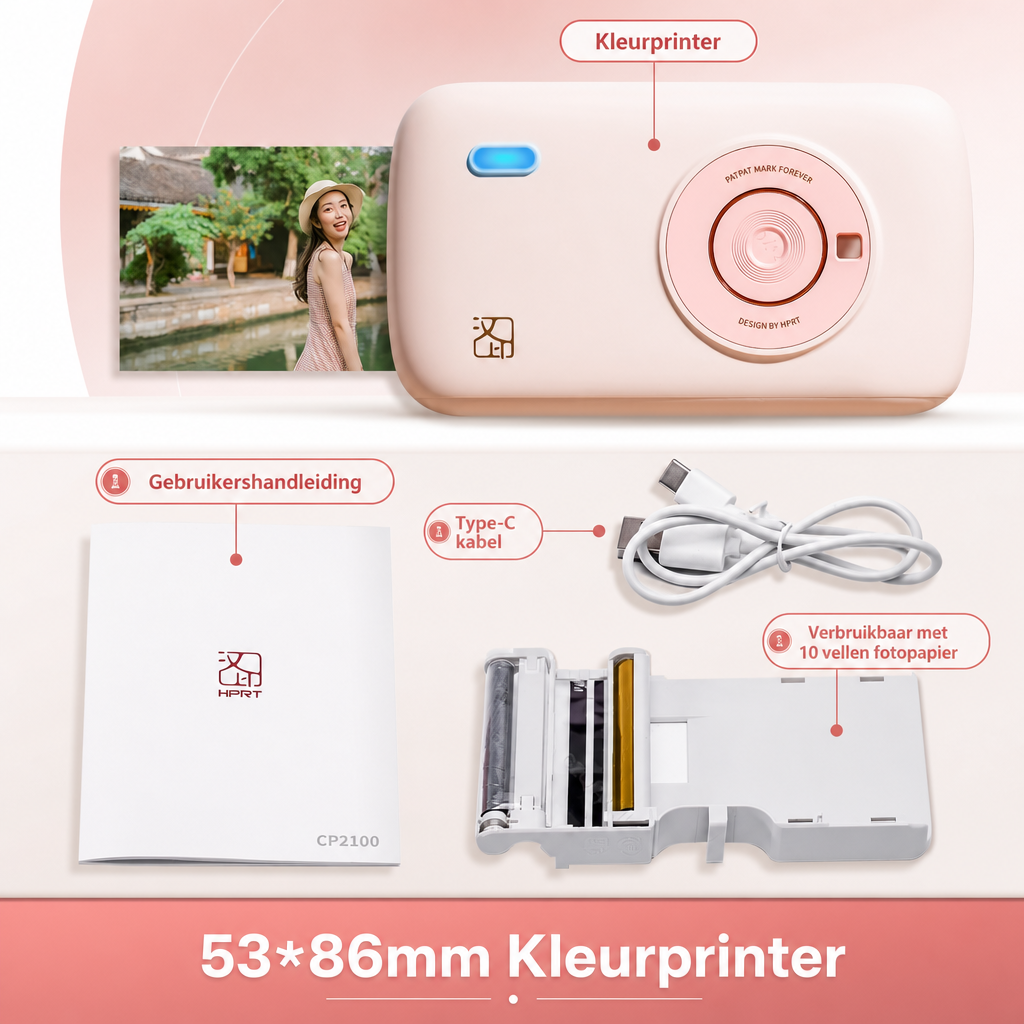 Deze smartphone fotoprinter is compact en print hoge kwaliteit foto's overal, via draadloze verbinding.