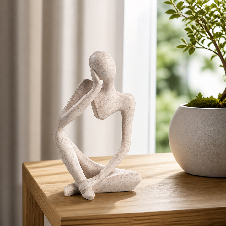Elegante woondecoratie: abstract beeldje dat rust en een moderne touch geeft aan elk interieur.