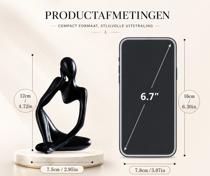 Tijdloos abstract design beeldje, ideaal voor moderne interieurs en als rustgevende blikvanger.