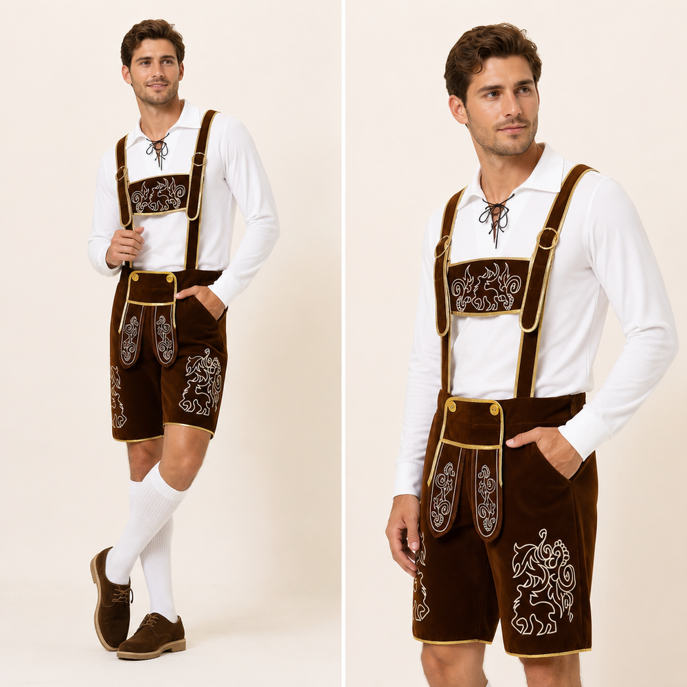Comfortabel 3-delig Oktoberfest herenkostuum, compleet met Beierse verkleedkleding voor elk festival of party.