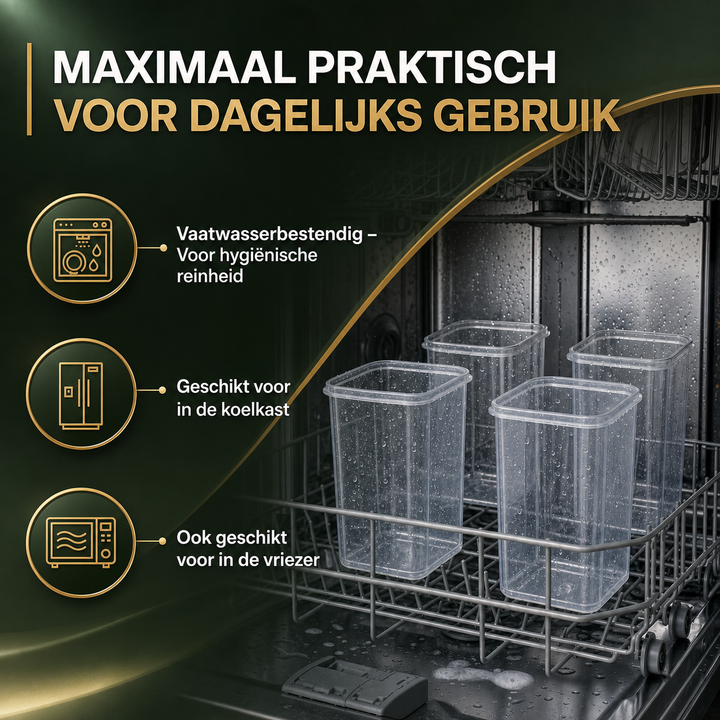 BPA-vrije luchtdichte opbergboxen voor voedsel, zorgen dat droogwaren en etenswaren langer vers blijven.