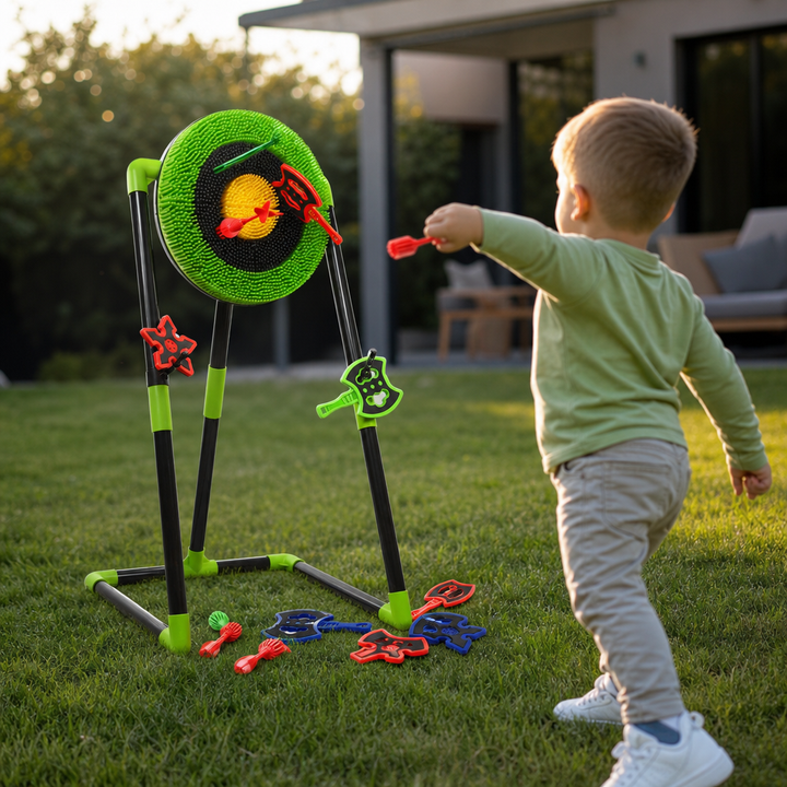 Magnetisch dartbord voor kinderen met standaard, perfect speelgoed voor binnen en buiten.