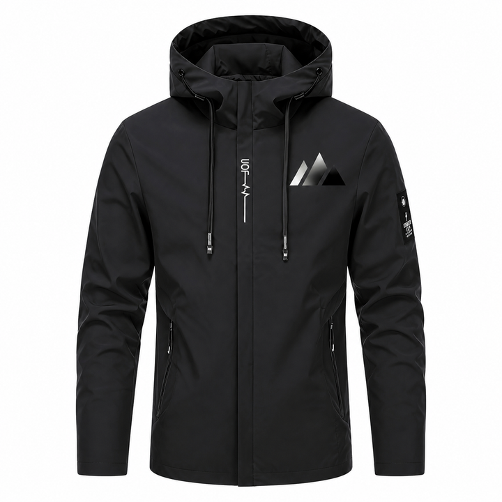 Lichtgewicht heren waterdichte regenjas voor outdoor, perfect voor wandelen en reizen. Met comfortabele capuchon.