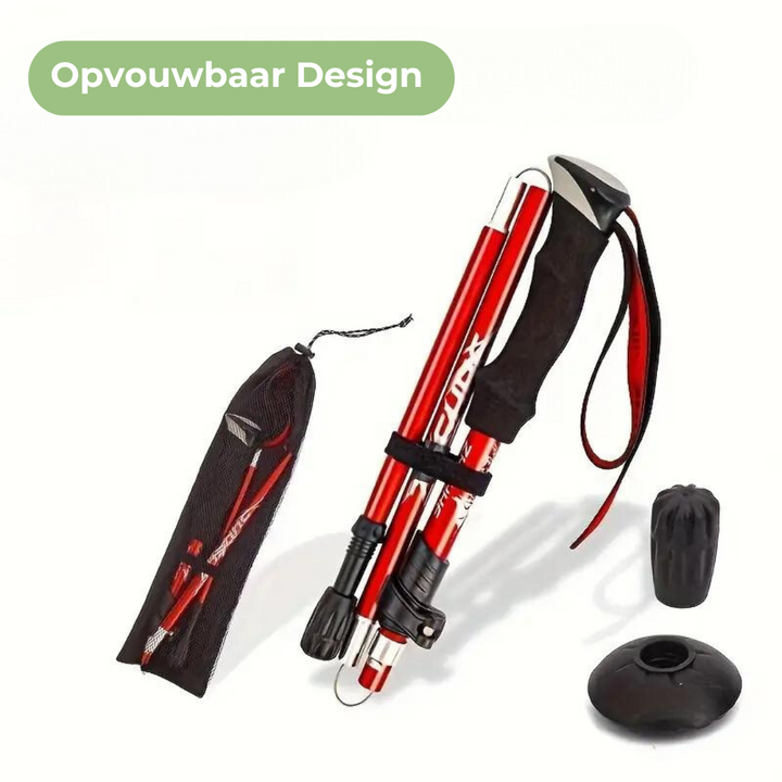 Compacte opvouwbare TrekPro wandelstok voor extra mobiliteit en stabiliteit tijdens wandelingen en uitjes.