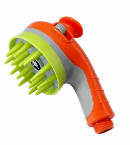 Complete huisdierverzorgingsborstel; siliconen douche- en massageborstel voor hygiënisch baden van dieren.