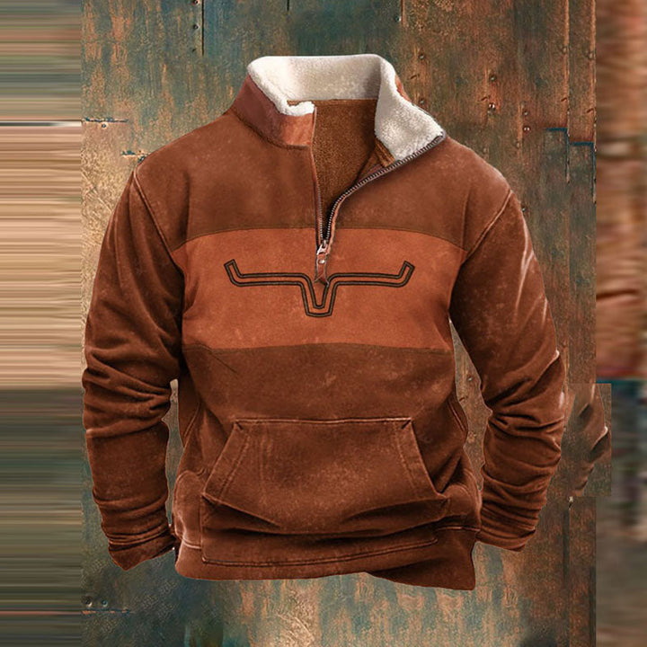 Mannen pullover met halve rits. Warme en stijlvolle trui voor herfst & winter, comfortabel gebreid.