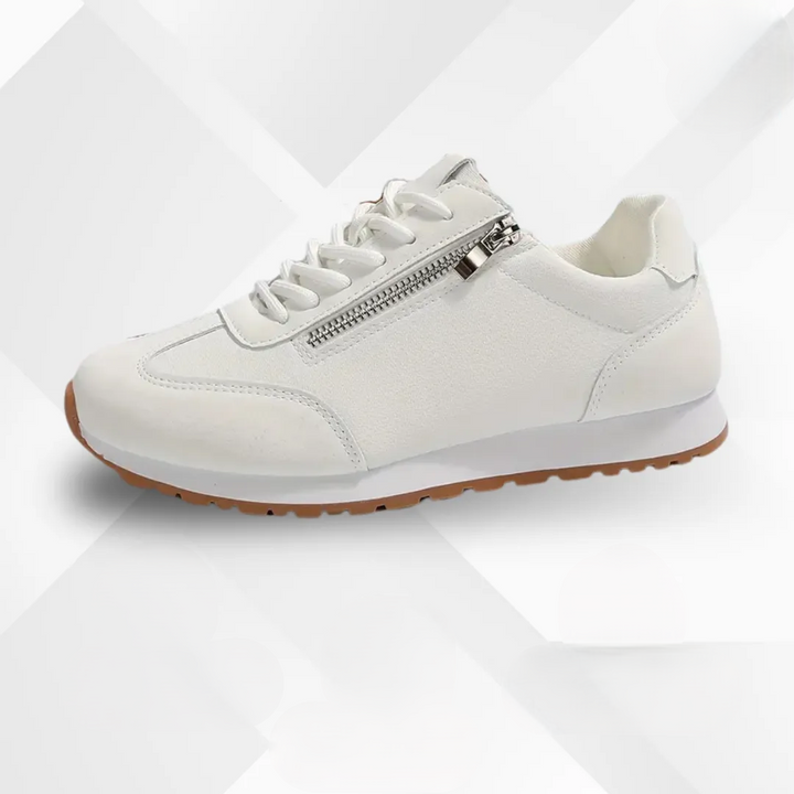 Grijze ergonomische dames sneakers Chiara, comfortabel en antislip, geschikt voor elke dag.