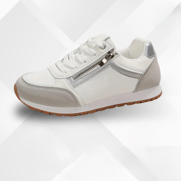Beige dames vrijetijdsschoenen Chiara met ergonomische zool, ademend en lichtgewicht.